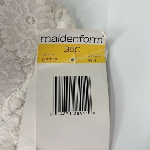 Maidenform White Lace Strapless Push Up Bustier New with Tags Size 36 C - Picture 5 of 10